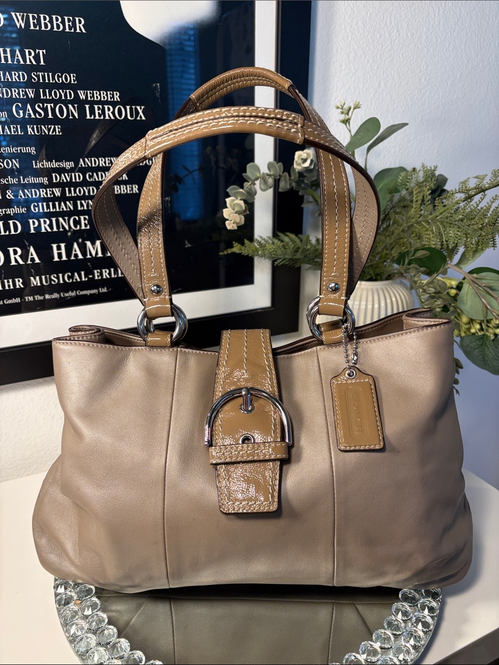 COACH Soho East/West Leather Carryall Satchel Tote